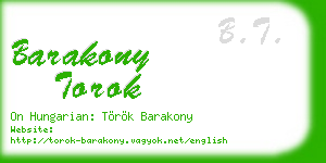 barakony torok business card